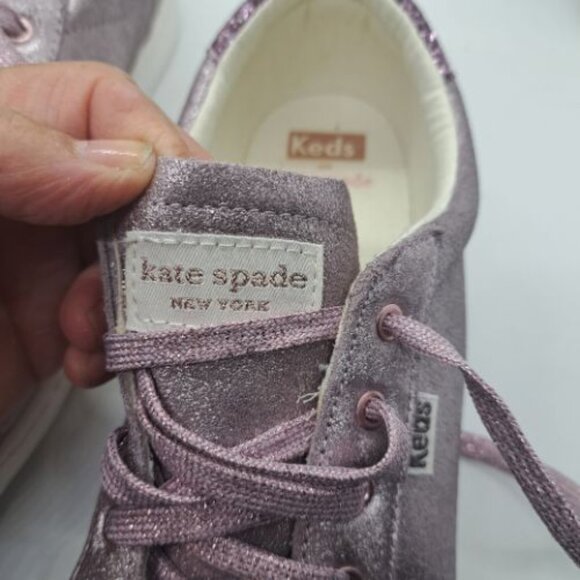 Keds Kate Spade Leather Ace Metallic Glitter Sneakers - Picture 6 of 9